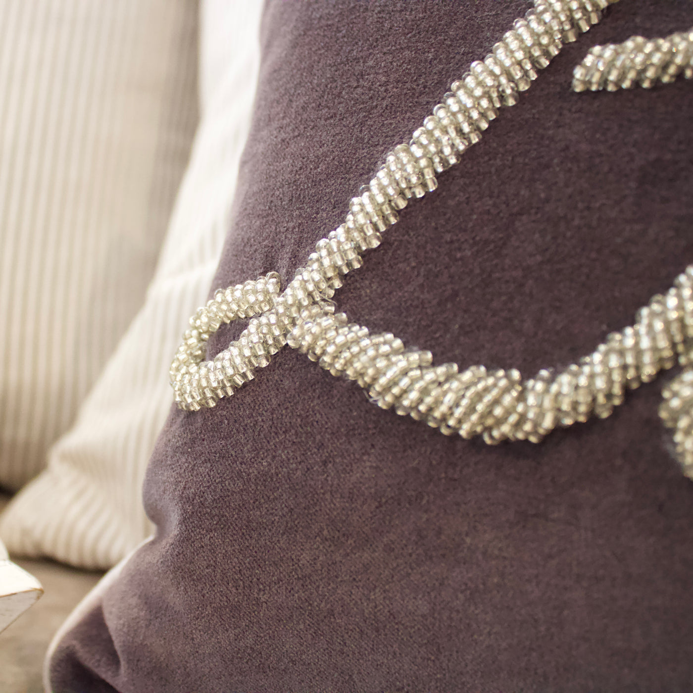 LOVE Velvet Beaded Cushion