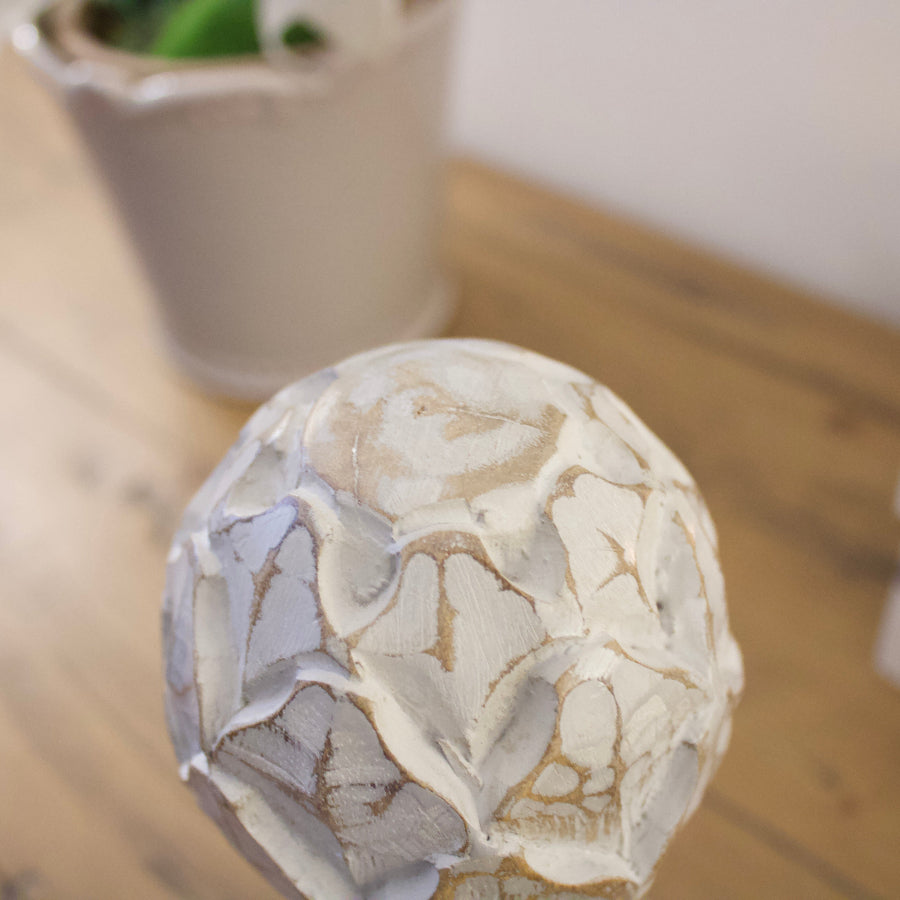 Distressed Grey Wooden Artichoke