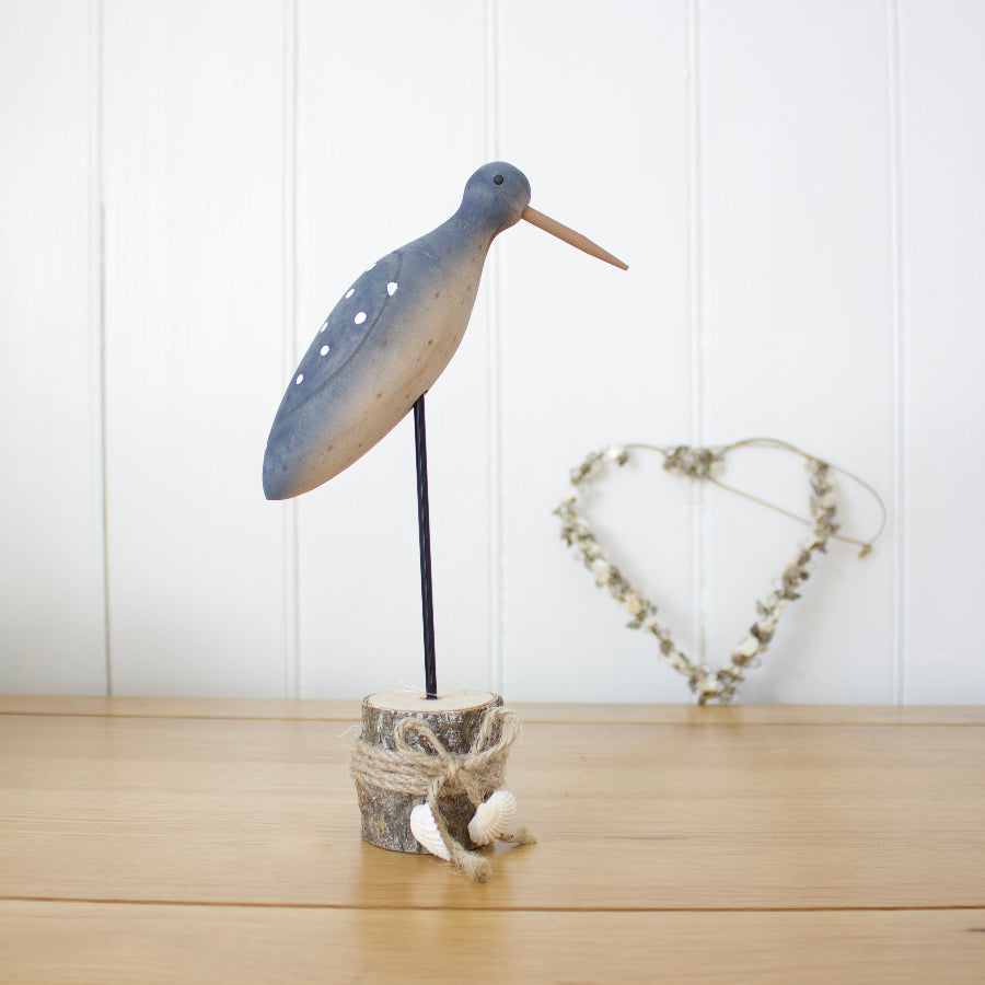 Tall Wooden Spotty Seaside Bird