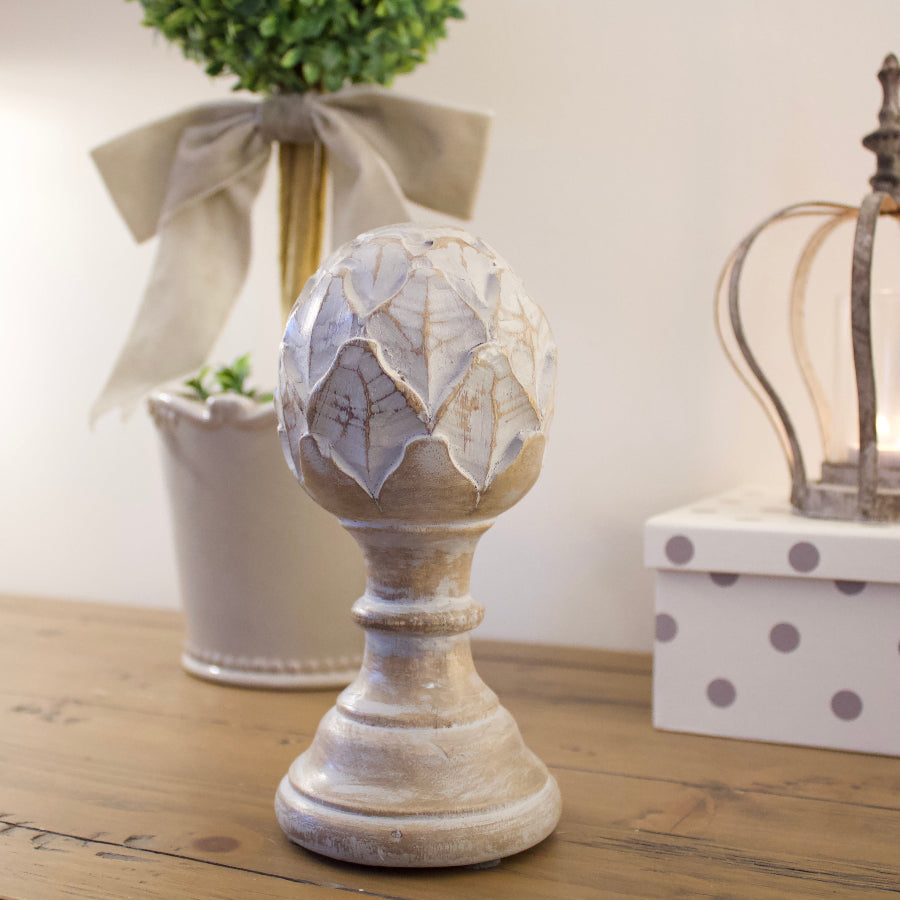 Distressed Grey Wooden Artichoke