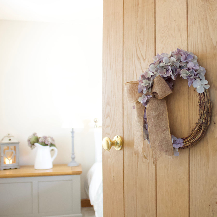 Handcrafted Vintage Faux Hydrangea Grapevine Wreath