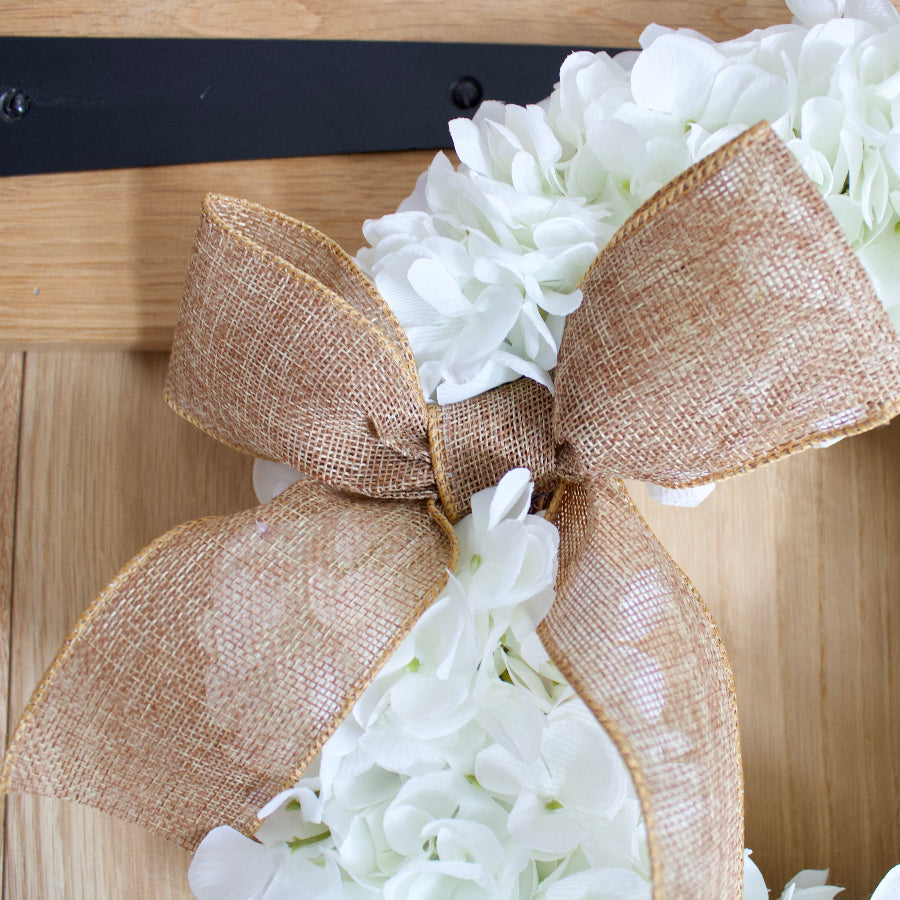 Handmade White Faux Hydrangea Wreath