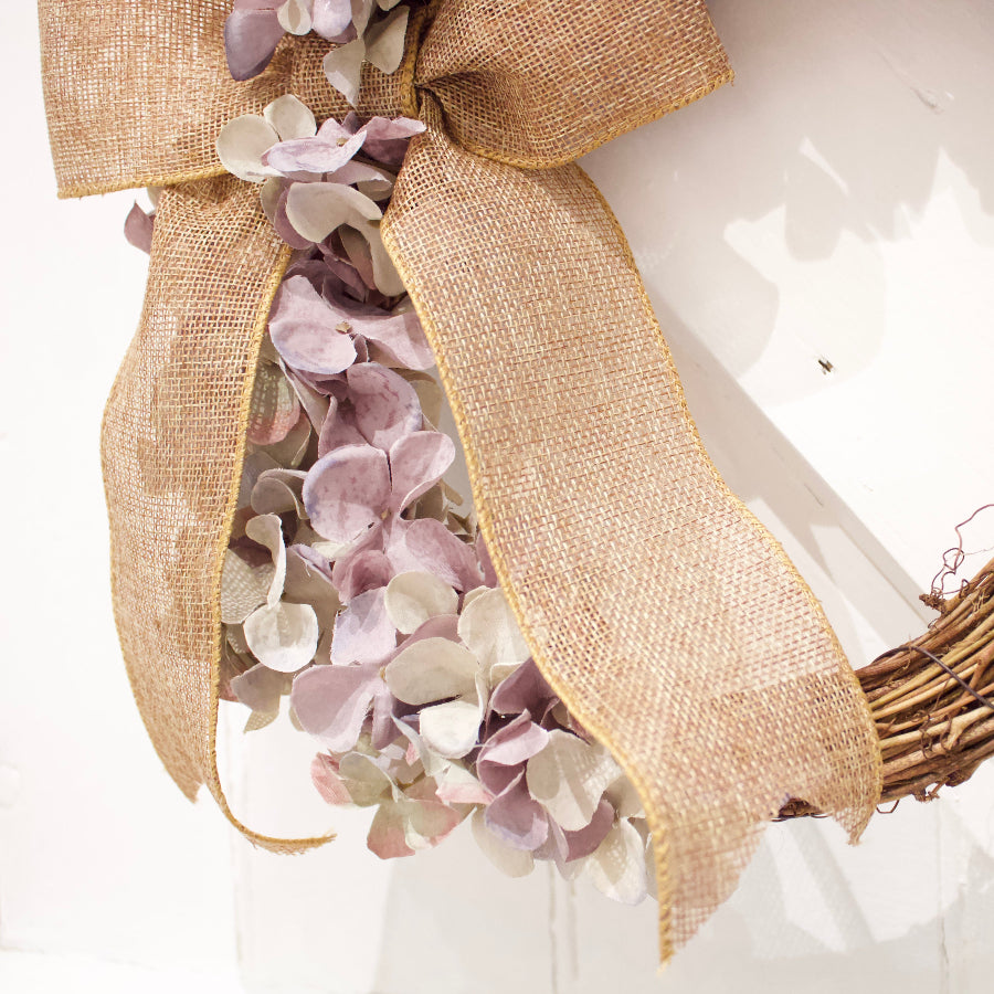 Handcrafted Vintage Faux Hydrangea Grapevine Wreath