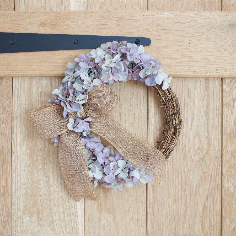 Handmade Vintage Faux Hydrangea Grapevine Wreath