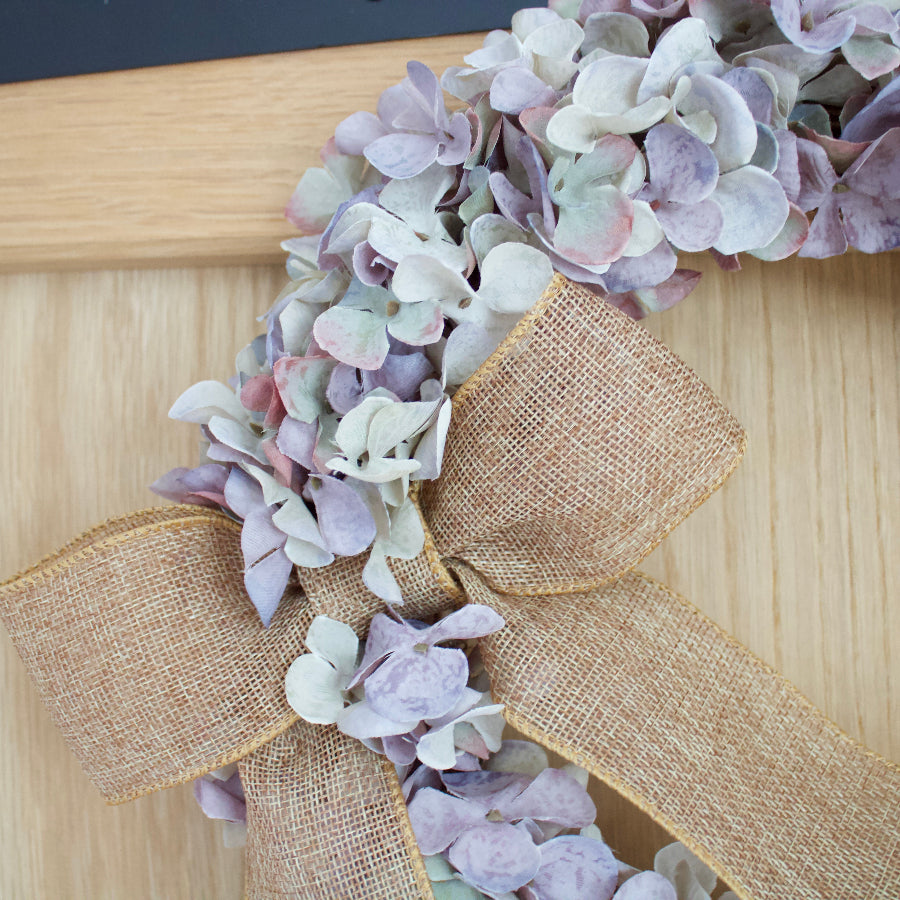 Handmade Vintage Faux Hydrangea Grapevine Wreath