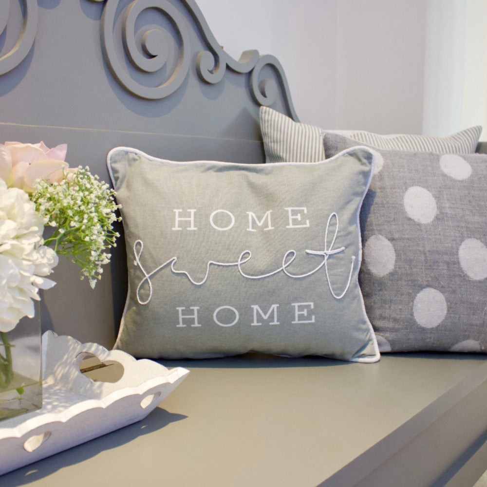 Grey Home Sweet Home Cushion